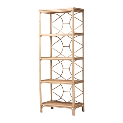 bali & pari Alger Natural Rattan 5-Tier Display Shelf Baxton Studio restaurant furniture, hotel furniture, commercial furniture, wholesale living room furniture, wholesale shelving unit, classic shelving unit